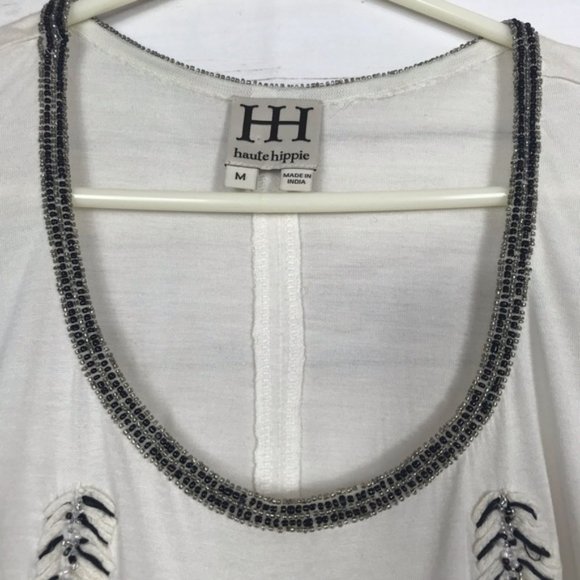 Haute Hippie Boho Beaded Leaf Tank Size Medium - Picture 3 of 8
